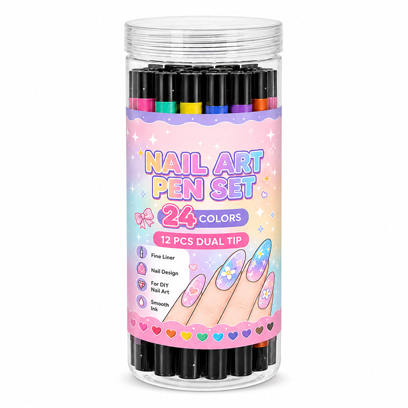 🎃 Halloween Flash Sale! 👻 35K+ Sold! 💅 24-Color Dual-Ended Nail Art Pens – DIY Manicure Kit 🎁